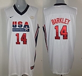 Team USA Basketball #14 Charles Barkley White Throwback Jerseys,baseball caps,new era cap wholesale,wholesale hats