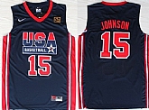 Team USA Basketball #15 Magic Johnson Navy Blue Throwback Jerseys,baseball caps,new era cap wholesale,wholesale hats