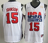 Team USA Basketball #15 Magic Johnson White Throwback Jerseys,baseball caps,new era cap wholesale,wholesale hats