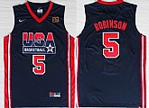 Team USA Basketball #5 David Robinson Navy Blue Throwback Jerseys,baseball caps,new era cap wholesale,wholesale hats