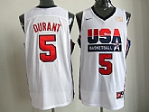 Team USA Basketball #5 Kevin Durant White Throwback Jerseys,baseball caps,new era cap wholesale,wholesale hats