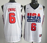 Team USA Basketball #6 Patrick Ewing White Throwback Jerseys,baseball caps,new era cap wholesale,wholesale hats