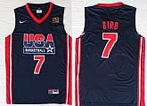 Team USA Basketball #7 Larry Bird Navy Blue Throwback Jerseys,baseball caps,new era cap wholesale,wholesale hats