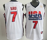 Team USA Basketball #7 Larry Bird White Throwback Jerseys,baseball caps,new era cap wholesale,wholesale hats