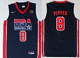 Team USA Basketball #8 Scottie Pippen Navy Blue Throwback Jerseys,baseball caps,new era cap wholesale,wholesale hats