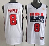 Team USA Basketball #8 Scottie Pippen White Throwback Jerseys,baseball caps,new era cap wholesale,wholesale hats