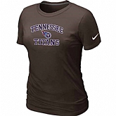 Tennessee Titans Women's Heart & Soul Brown T-Shirt,baseball caps,new era cap wholesale,wholesale hats