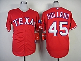 Texas Rangers #45 Holland 2014 Red Jerseys,baseball caps,new era cap wholesale,wholesale hats