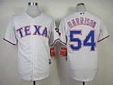 Texas Rangers #54 Harrison 2014 White Jerseys,baseball caps,new era cap wholesale,wholesale hats