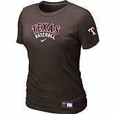 Texas Rangers Nike Women's Brown Short Sleeve Practice T-Shirt,baseball caps,new era cap wholesale,wholesale hats
