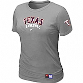Texas Rangers Nike Women's L.Grey Short Sleeve Practice T-Shirt,baseball caps,new era cap wholesale,wholesale hats