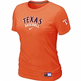 Texas Rangers Nike Women's Orange Short Sleeve Practice T-Shirt,baseball caps,new era cap wholesale,wholesale hats