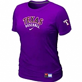 Texas Rangers Nike Women's Purple Short Sleeve Practice T-Shirt,baseball caps,new era cap wholesale,wholesale hats