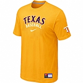 Texas Rangers Yellow Nike Short Sleeve Practice T-Shirt,baseball caps,new era cap wholesale,wholesale hats