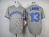 Toronto Blue Jays #13 Brett Lawrie Gray Jerseys,baseball caps,new era cap wholesale,wholesale hats