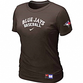 Toronto Blue Jays Nike Women's Brown Short Sleeve Practice T-Shirt,baseball caps,new era cap wholesale,wholesale hats