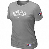 Toronto Blue Jays Nike Women's L.Grey Short Sleeve Practice T-Shirt,baseball caps,new era cap wholesale,wholesale hats