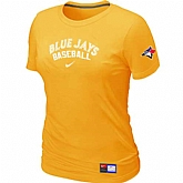 Toronto Blue Jays Nike Women's Yellow Short Sleeve Practice T-Shirt,baseball caps,new era cap wholesale,wholesale hats