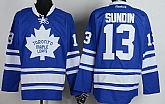 Toronto Maple Leafs #13 Mats Sundin Blue Third Jerseys,baseball caps,new era cap wholesale,wholesale hats