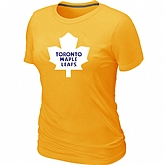 Toronto Maple Leafs Big & Tall Women's Logo Yellow T-Shirt,baseball caps,new era cap wholesale,wholesale hats