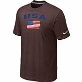 USA Olympics USA Flag Collection Locker Room T-Shirt Brown,baseball caps,new era cap wholesale,wholesale hats