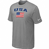 USA Olympics USA Flag Collection Locker Room T-Shirt L.Grey,baseball caps,new era cap wholesale,wholesale hats