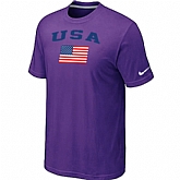USA Olympics USA Flag Collection Locker Room T-Shirt Purple