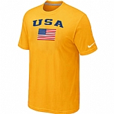 USA Olympics USA Flag Collection Locker Room T-Shirt Yellow,baseball caps,new era cap wholesale,wholesale hats