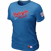 Washington Nationals L.blue Nike Women's Short Sleeve Practice T-Shirt,baseball caps,new era cap wholesale,wholesale hats