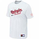 Washington Nationals White Nike Short Sleeve Practice T-Shirt,baseball caps,new era cap wholesale,wholesale hats