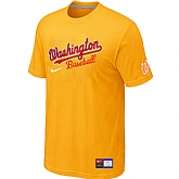 Washington Nationals Yellow Nike Short Sleeve Practice T-Shirt,baseball caps,new era cap wholesale,wholesale hats