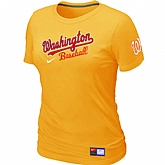 Washington Nationals Yellow Nike Women's Short Sleeve Practice T-Shirt,baseball caps,new era cap wholesale,wholesale hats