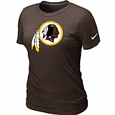 Washington Red Skins Brown Women's Logo T-Shirt,baseball caps,new era cap wholesale,wholesale hats