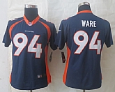 Women Nike Limited Denver Broncos #94 Ware Blue Jerseys,baseball caps,new era cap wholesale,wholesale hats