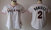 Womens Florida Marlins #2 Hanley Ramirez White With Black Jerseys,baseball caps,new era cap wholesale,wholesale hats