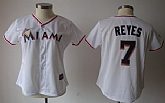 Womens Florida Marlins #7 Jose Reyes White With Black Jerseys,baseball caps,new era cap wholesale,wholesale hats