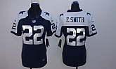 Womens Limited Nike Dallas Cowboys #22 Emmitt Smith Blue Thanksgiving Jerseys