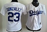 Womens Los Angeles Dodgers #23 Adrian Gonzalez White Jerseys,baseball caps,new era cap wholesale,wholesale hats
