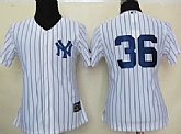 Womens New York Yankees #36 Kevin Youkilis White With Black Pinstripe Jerseys,baseball caps,new era cap wholesale,wholesale hats
