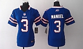 Womens Nike Buffalo Bills #3 EJ Manuel Blue Team Color Game Jerseys,baseball caps,new era cap wholesale,wholesale hats