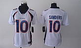 Womens Nike Denver Broncos #10 Sanders White Game Jerseys,baseball caps,new era cap wholesale,wholesale hats