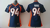 Womens Nike Denver Broncos #94 Ware Navy Blue Game Jerseys,baseball caps,new era cap wholesale,wholesale hats