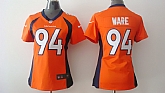 Womens Nike Denver Broncos #94 Ware Orange Game Jerseys,baseball caps,new era cap wholesale,wholesale hats