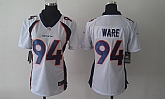 Womens Nike Denver Broncos #94 Ware White Game Jerseys,baseball caps,new era cap wholesale,wholesale hats
