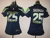 Womens Nike Limited Seattle Seahawks #25 Sherman Blue Jerseys,baseball caps,new era cap wholesale,wholesale hats