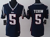 Womens Nike New England Patriots #5 Tim Tebow Blue Game Jerseys,baseball caps,new era cap wholesale,wholesale hats