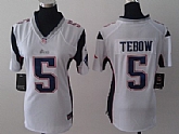 Womens Nike New England Patriots #5 Tim Tebow White Game Jerseys,baseball caps,new era cap wholesale,wholesale hats