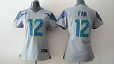 Womens Nike Seattle Seahawks #12 Fan Gray Game Jerseys,baseball caps,new era cap wholesale,wholesale hats