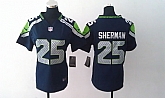 Womens Nike Seattle Seahawks #25 Sherman Blue Game Jerseys,baseball caps,new era cap wholesale,wholesale hats