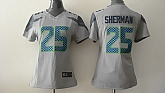 Womens Nike Seattle Seahawks #25 Sherman Gray Game Jerseys,baseball caps,new era cap wholesale,wholesale hats